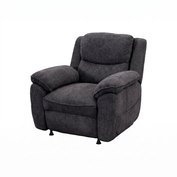 English Elm Thick Padded Power Recliner Accent Chair Ice Silk Velvet Memory Foam Living Room Dark Gray W680P512841