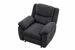 English Elm Thick Padded Power Recliner Accent Chair Ice Silk Velvet Memory Foam Living Room Dark Gray W680P512841