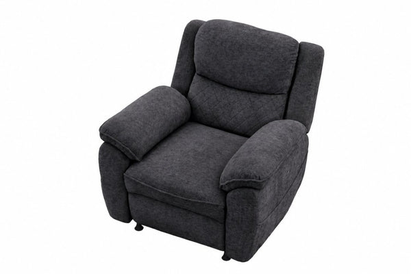English Elm Thick Padded Power Recliner Accent Chair Ice Silk Velvet Memory Foam Living Room Dark Gray W680P512841