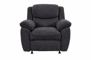 English Elm Thick Padded Power Recliner Accent Chair Ice Silk Velvet Memory Foam Living Room Dark Gray W680P512841
