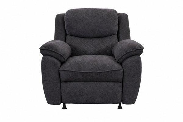 English Elm Thick Padded Power Recliner Accent Chair Ice Silk Velvet Memory Foam Living Room Dark Gray W680P512841