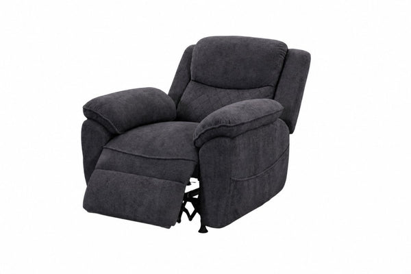 English Elm Thick Padded Power Recliner Accent Chair Ice Silk Velvet Memory Foam Living Room Dark Gray W680P512841