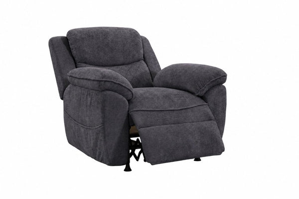 English Elm Thick Padded Power Recliner Accent Chair Ice Silk Velvet Memory Foam Living Room Dark Gray W680P512841