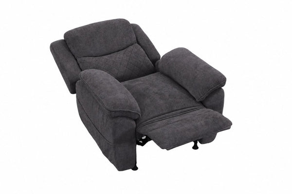 English Elm Thick Padded Power Recliner Accent Chair Ice Silk Velvet Memory Foam Living Room Dark Gray W680P512841