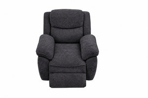 English Elm Thick Padded Power Recliner Accent Chair Ice Silk Velvet Memory Foam Living Room Dark Gray W680P512841