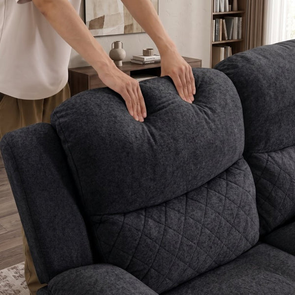 English Elm Thick Padded Power Recliner Accent Chair Ice Silk Velvet Memory Foam Living Room Dark Gray W680P512841