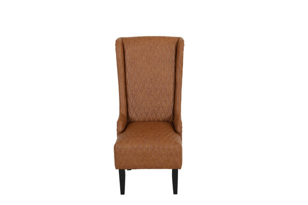 English Elm 23.03 Inch Tall Wingback Accent Chair Diamond Tufted Faux Leather for Living Room W680P533851