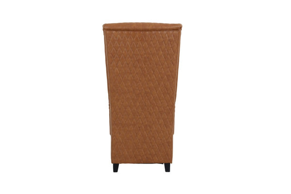English Elm 23.03 Inch Tall Wingback Accent Chair Diamond Tufted Faux Leather for Living Room W680P533851