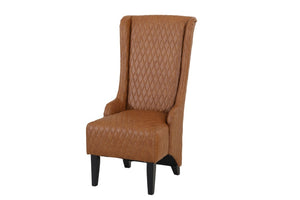 English Elm 23.03 Inch Tall Wingback Accent Chair Diamond Tufted Faux Leather for Living Room W680P533851