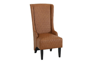 English Elm 23.03 Inch Tall Wingback Accent Chair Diamond Tufted Faux Leather for Living Room W680P533851