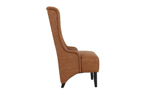 English Elm 23.03 Inch Tall Wingback Accent Chair Diamond Tufted Faux Leather for Living Room W680P533851