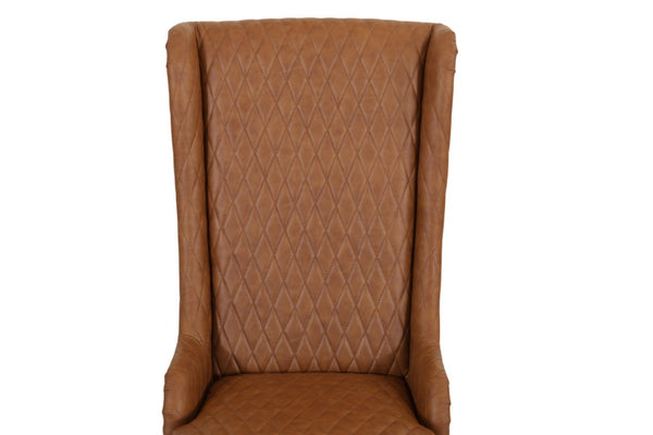 English Elm 23.03 Inch Tall Wingback Accent Chair Diamond Tufted Faux Leather for Living Room W680P533851