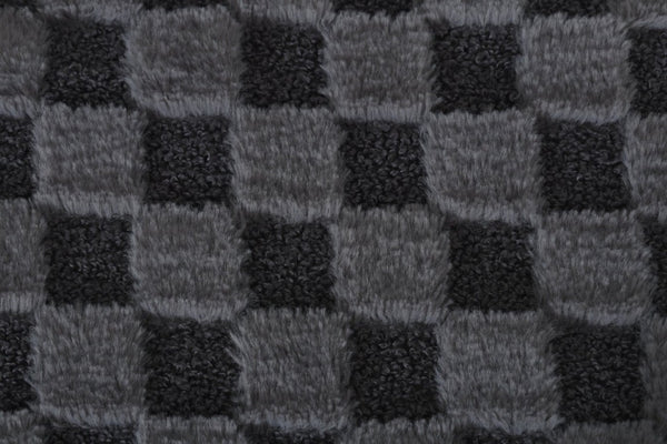 English Elm Checkered Corduroy Armchair with Tapered Wood Legs Mid-Century Reading Nook Seating Smoke Grey W680P534784