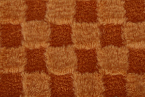 English Elm Checkered Corduroy Armchair with Tapered Wood Legs Mid-Century Reading Nook Seating Orange W680P534785