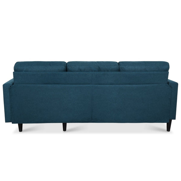 English Elm Sofa with Hidden Storage Track Arm Low Profile Fabric Upholstered Living Room Couch Blue W680S00005