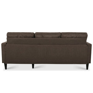 English Elm Sofa with Hidden Storage Track Arm Low Profile Fabric Upholstered Living Room Couch Brown W680S00006