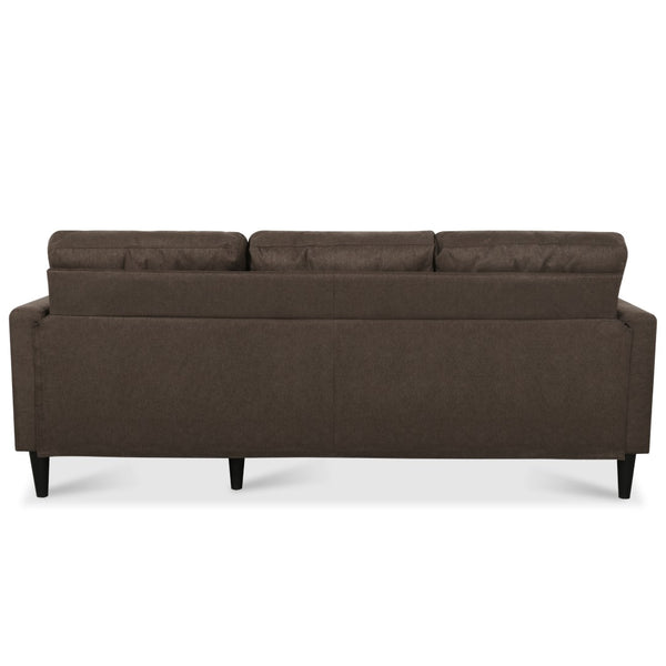 English Elm Sofa with Hidden Storage Track Arm Low Profile Fabric Upholstered Living Room Couch Brown W680S00006