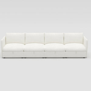 English Elm Modular Sectional Sofa with Hidden Storage and Breathable Fabric for Living Rooms White 4 Seats W680S00071