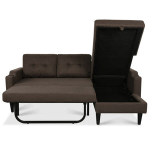 English Elm Sofa with Hidden Storage Solid Wood Frame Fabric Upholstery for Living Rooms Brown W680S00104