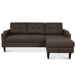 English Elm Sofa with Hidden Storage Solid Wood Frame Fabric Upholstery for Living Rooms Brown W680S00104