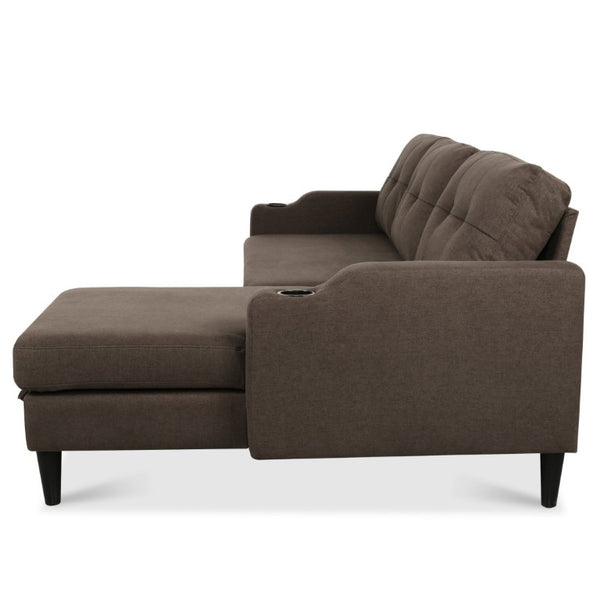 English Elm Sofa with Hidden Storage Solid Wood Frame Fabric Upholstery for Living Rooms Brown W680S00104