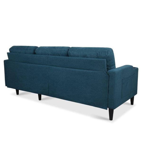 English Elm Sofa with Hidden Storage Solid Wood Frame Fabric Upholstery for Living Rooms Blue W680S00105