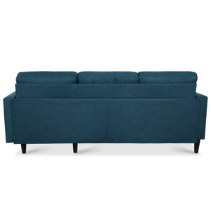 English Elm Sofa with Hidden Storage Solid Wood Frame Fabric Upholstery for Living Rooms Blue W680S00105