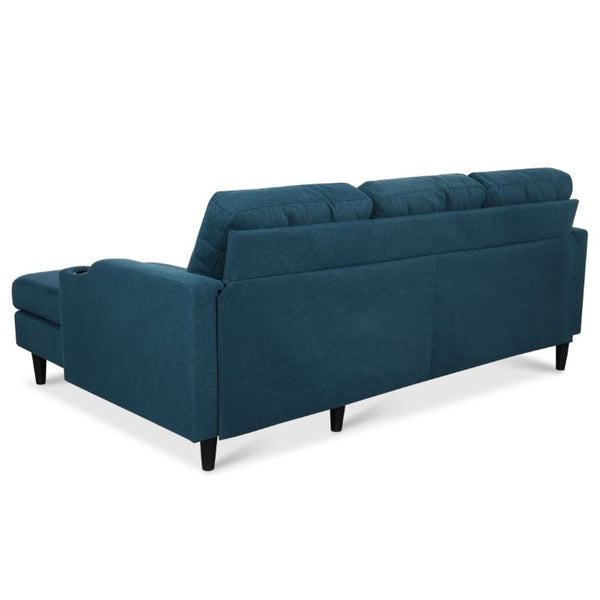 English Elm Sofa with Hidden Storage Solid Wood Frame Fabric Upholstery for Living Rooms Blue W680S00105