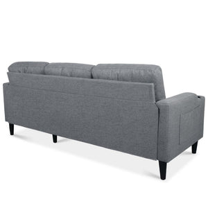 English Elm Sofa with Hidden Storage Solid Wood Frame Fabric Upholstery for Living Rooms Grey W680S00106