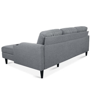 English Elm Sofa with Hidden Storage Solid Wood Frame Fabric Upholstery for Living Rooms Grey W680S00106
