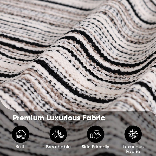 English Elm 4 Seat Modular Sectional Sleeper Sofa with Hidden Storage and Striped Upholstery W680S00163