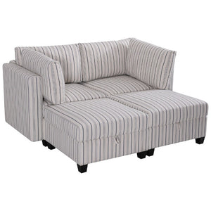 English Elm Modular Sectional with Hidden Storage in Every Seat Flexible Fabric Living Room Sofa W680S00166