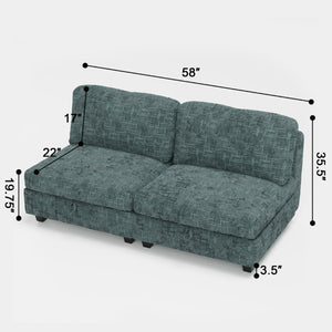 English Elm Modular Sectional Sofa with Under Seat Storage Breathable Fabric Four Living Room W680S00167