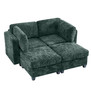English Elm Modular Sectional Sofa with Under Seat Storage Breathable Fabric Four Living Room W680S00167