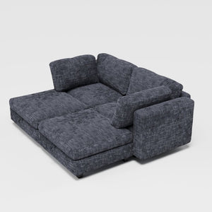 English Elm Modular Sectional Sofa with Hidden Storage in Every Seat Solid Wood Frame Fabric Dark Gray W680S00168