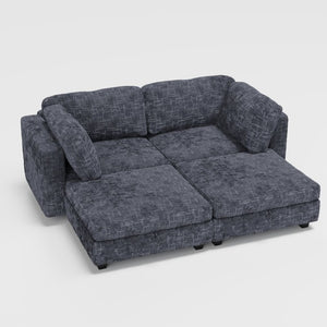 English Elm Modular Sectional Sofa with Hidden Storage in Every Seat Solid Wood Frame Fabric Dark Gray W680S00168