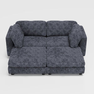 English Elm Modular Sectional Sofa with Hidden Storage in Every Seat Solid Wood Frame Fabric Dark Gray W680S00168