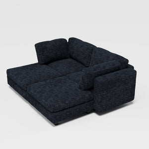 English Elm Modular Sectional Sofa with Hidden Storage in Every Seat Solid Wood Frame Fabric Black W680S00169