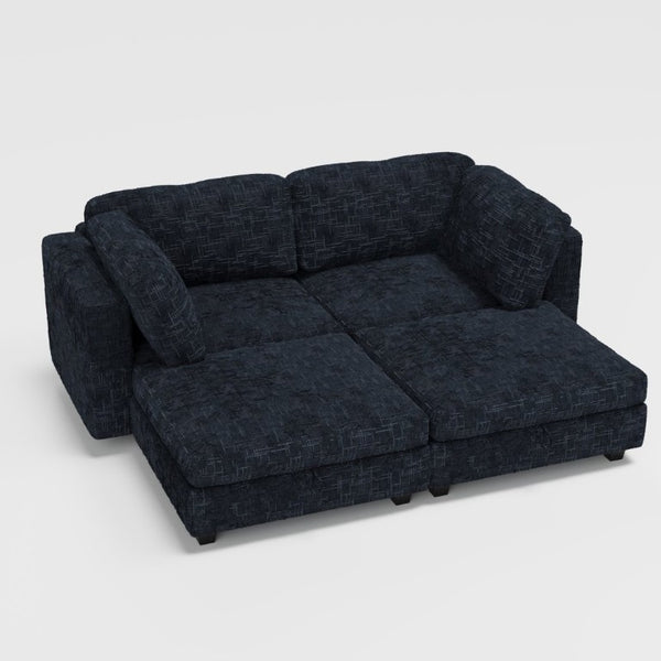 English Elm Modular Sectional Sofa with Hidden Storage in Every Seat Solid Wood Frame Fabric Black W680S00169