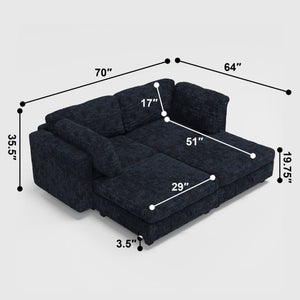 English Elm Modular Sectional Sofa with Hidden Storage in Every Seat Solid Wood Frame Fabric Black W680S00169