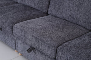 English Elm Modular Sectional Sofa with Hidden Storage Sleeper Eight Seat Fabric Living Room Grey W680S00174
