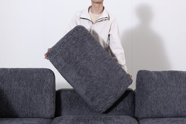 English Elm Modular Sectional Sofa with Hidden Storage Sleeper Eight Seat Fabric Living Room Grey W680S00174