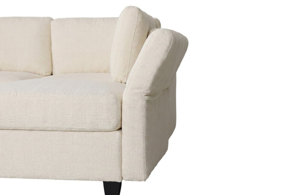English Elm Armless Modular Sofa Set of 4 Units with Hidden Storage and Pocket Spring Cushions White W680S00177