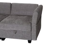 English Elm Armless Modular Sofa Set of 4 Units with Hidden Storage and Pocket Spring Cushions Grey W680S00178