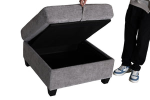English Elm Armless Modular Sofa Set of 4 Units with Hidden Storage and Pocket Spring Cushions Grey W680S00178