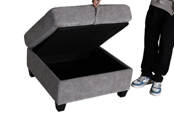 English Elm Armless Modular Sofa Set of 4 Units with Hidden Storage and Pocket Spring Cushions Grey W680S00178