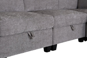 English Elm Armless Modular Sofa Set of 4 Units with Hidden Storage and Pocket Spring Cushions Grey W680S00178
