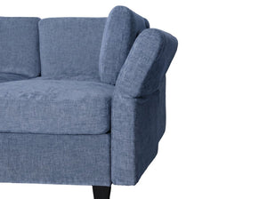 English Elm Armless Modular Sofa Set of 4 Units with Hidden Storage and Pocket Spring Cushions Blue W680S00179