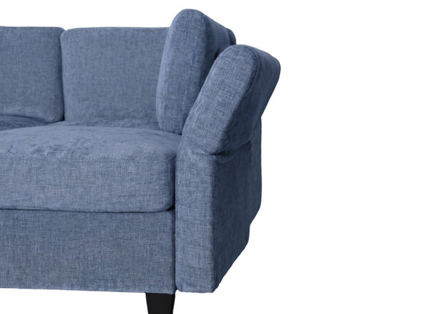 English Elm Armless Modular Sofa Set of 4 Units with Hidden Storage and Pocket Spring Cushions Blue W680S00179