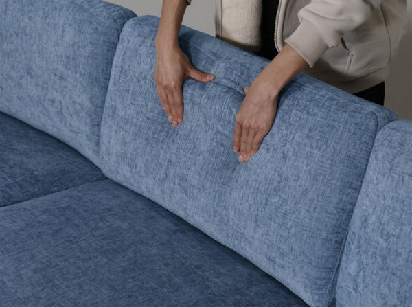 English Elm Armless Modular Sofa Set of 4 Units with Hidden Storage and Pocket Spring Cushions Blue W680S00179